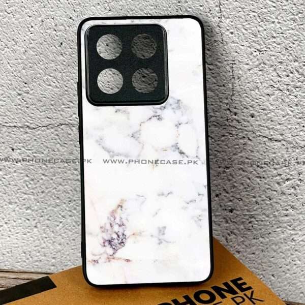 Xiaomi 14T Pro - White Marble series - Premium Printed Glass soft Bumper shock Proof Case - Image 2