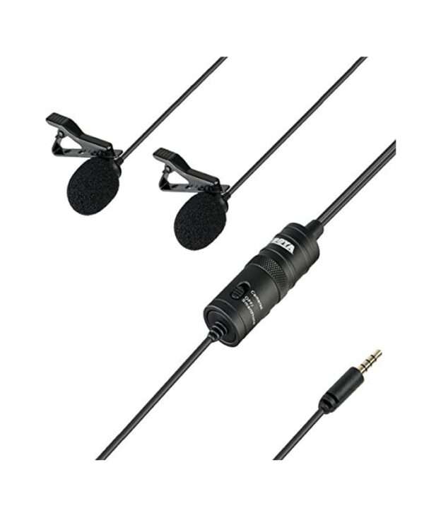 Boya BY-M1DM Universal 2-Person Dual Omnidirectional Lavaliere Microphone for Cameras, Smartphones, Tablets, Computers, Recorders & More