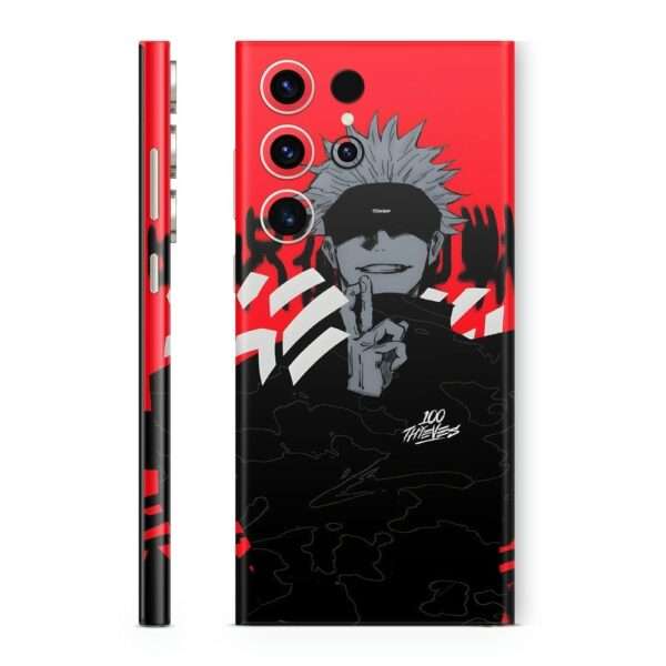 Mobile Skin Wrap - Anime Gojo Red Black Design